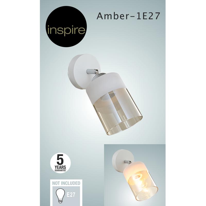 Настенный светильник Inspire Amber 1xE27 46 Вт цвет белый