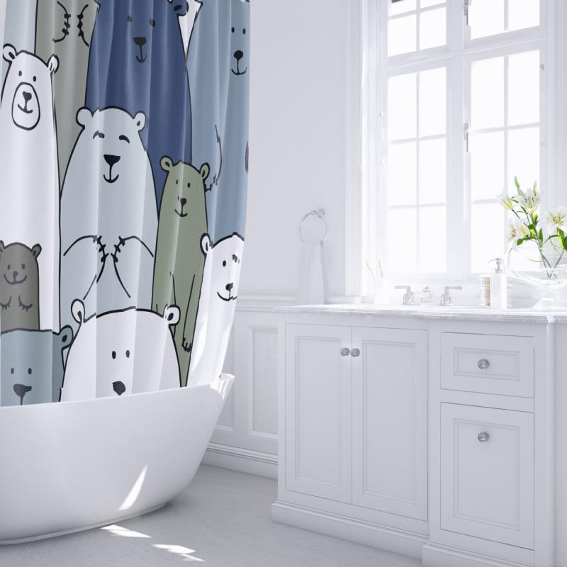 Штора для ванной Fixsen Bear 180x200 см полиэстер цвет мультиколор