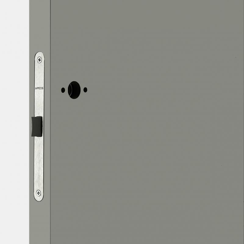 Дверь межкомнатная Гладкая глухая эмаль цвет грей 90x200 см (с замком в комплекте)