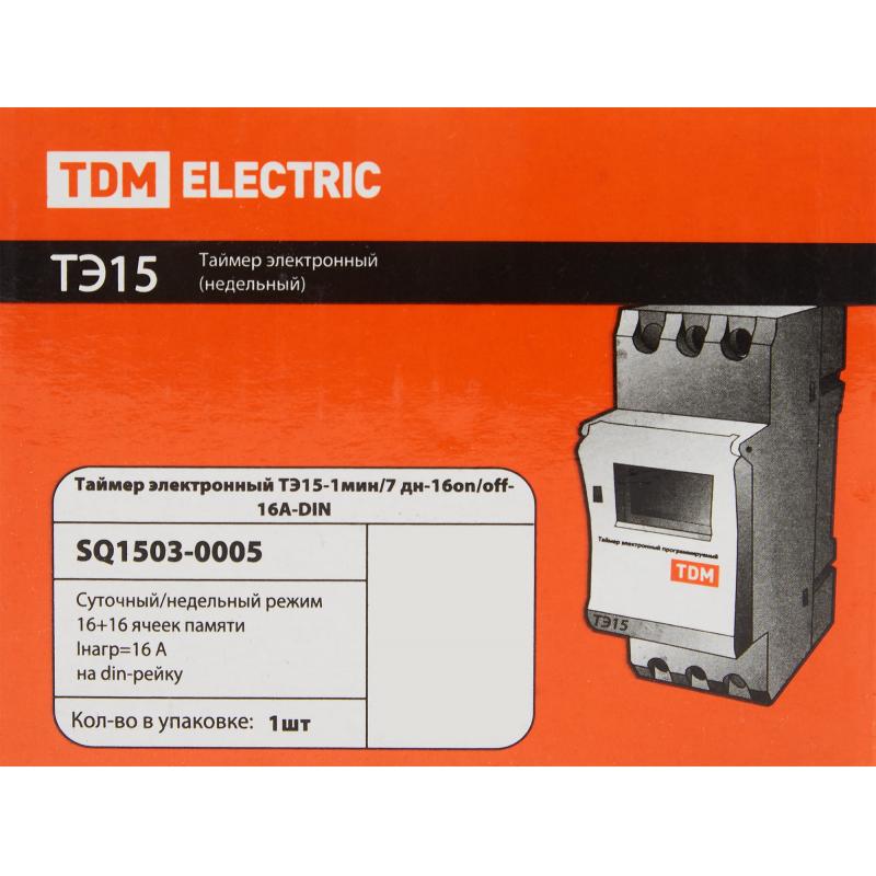 Электрондық TDM Electric ТЭ15-1мин/7дн-16on/off-16А-DIN