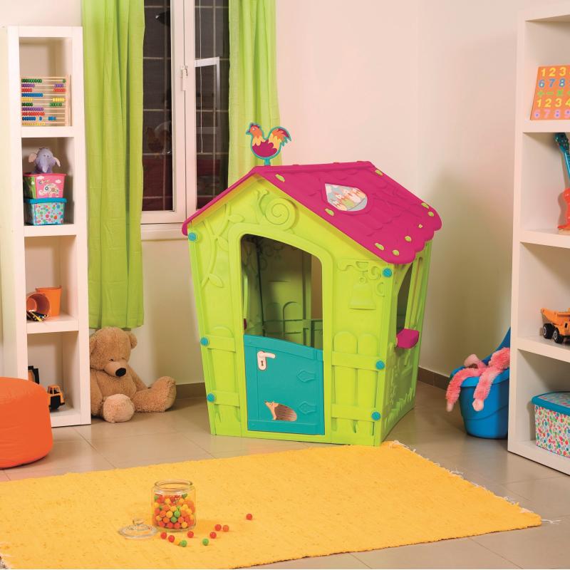 Детский домик Keter Magic Playhouse 110х110х146 см пластик зеленый/розовый