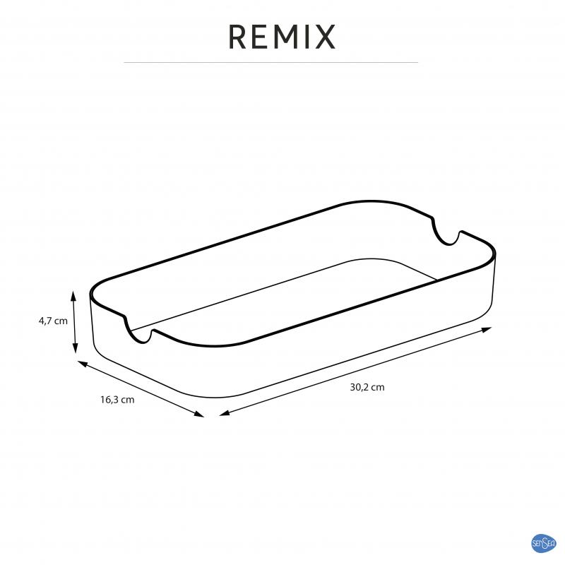 Короб для выдвижного ящика прямоугольный Sensea Remix L цвет черный 16.3x4.7x30.2 см