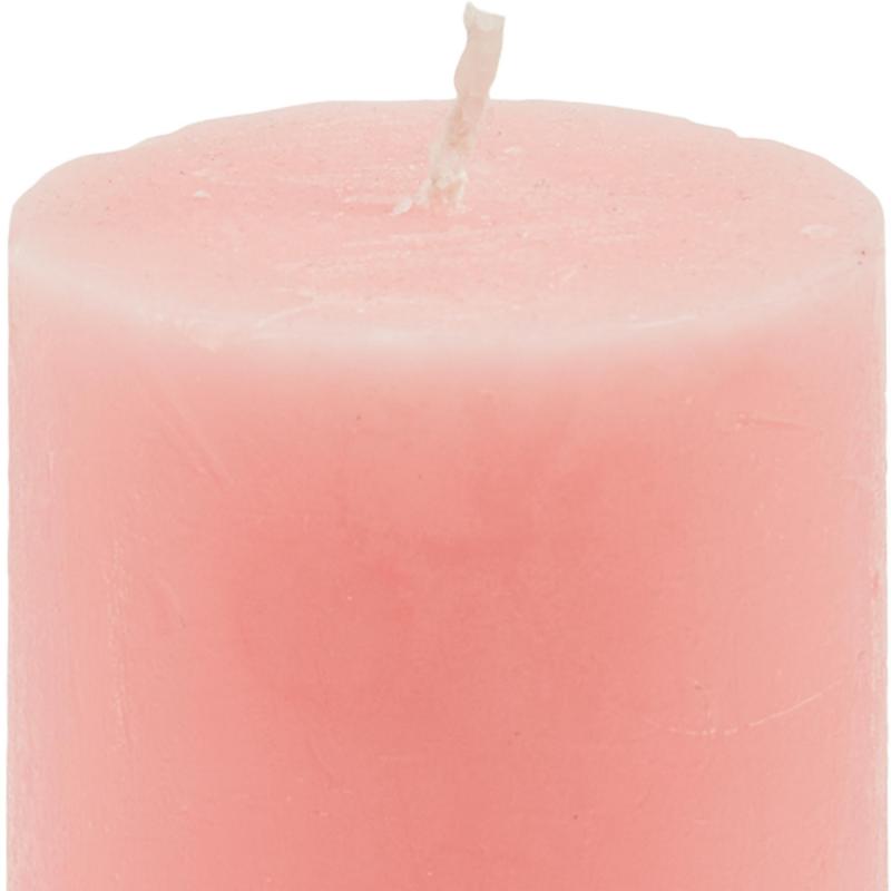 Свеча-столбик Рустик 60x160 мм цвет розовый