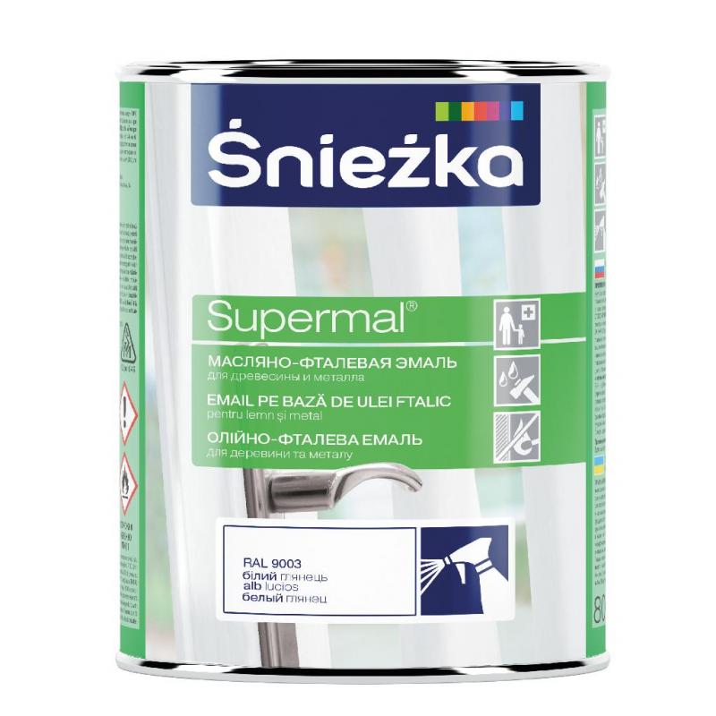 Эмаль Sniezka Supermal глянцевая RAL9003 цвет белый 0.8 л