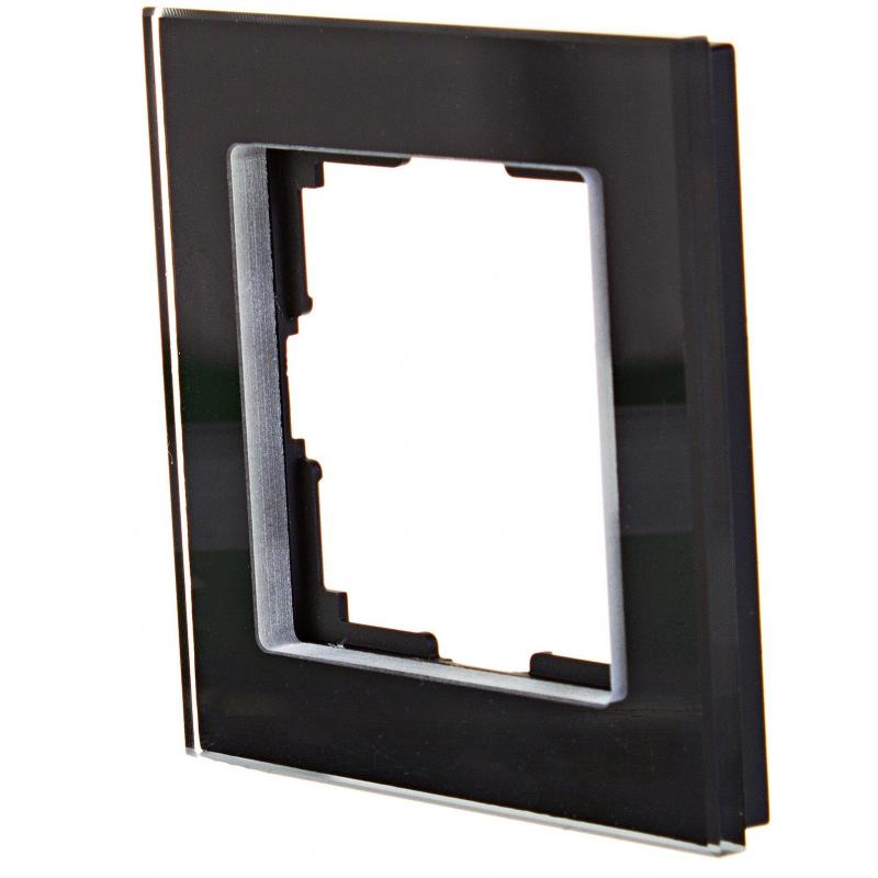 Рамка для розеток и выключателей Werkel Favorit 1 пост стекло цвет чёрный
