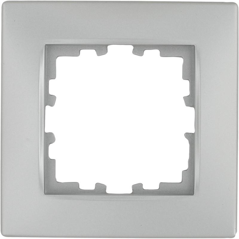 Рамка для розеток и выключателей Lexman Виктория сферическая 1 пост цвет серебро матовый