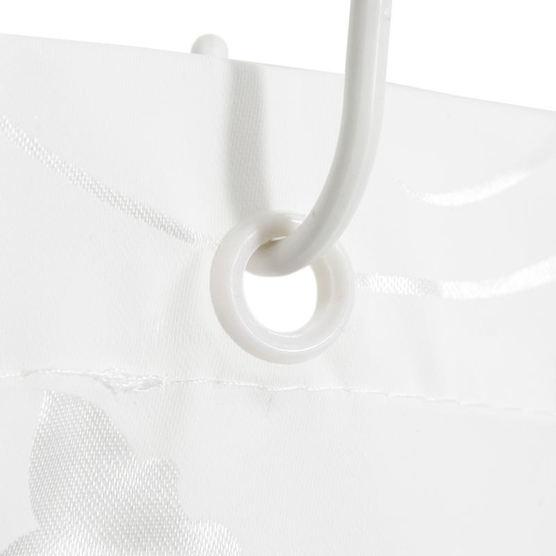 Штора для ванной с кольцами Swensa Cadence SWC-90 180x200 см полиэстер цвет белый