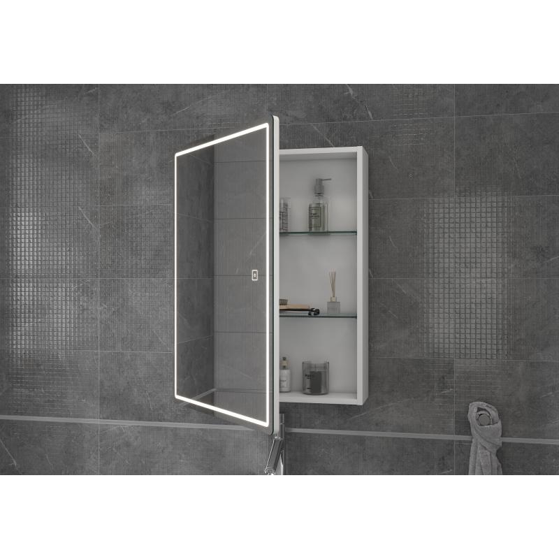 Шкаф для ванной зеркальный подвесной Vigo Look с подсветкой 60х80 см цвет белый