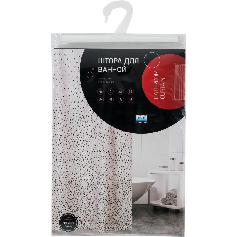 Штора для ванной Bath Plus Charme Red Confetti 180x200 см полиэстер цвет белый/серый