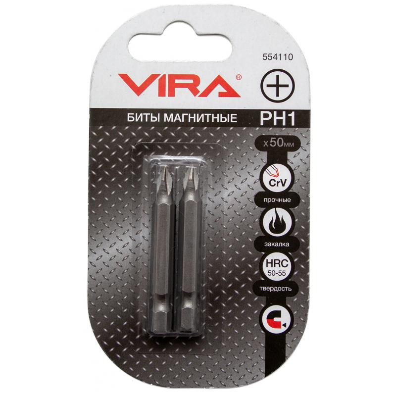 Vira PH1X50 мм крест магниттік биті, 2дана