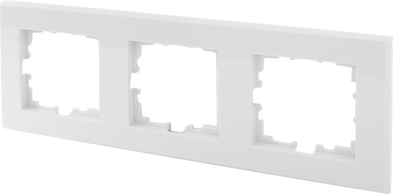 Рамка для розеток и выключателей Lexman Виктория плоская 3 поста цвет белый