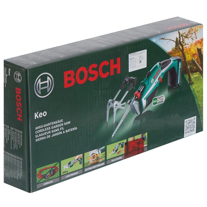 Пила садовая аккумуляторная Bosch Keo 10.8 В АКБ и ЗУ в комплекте