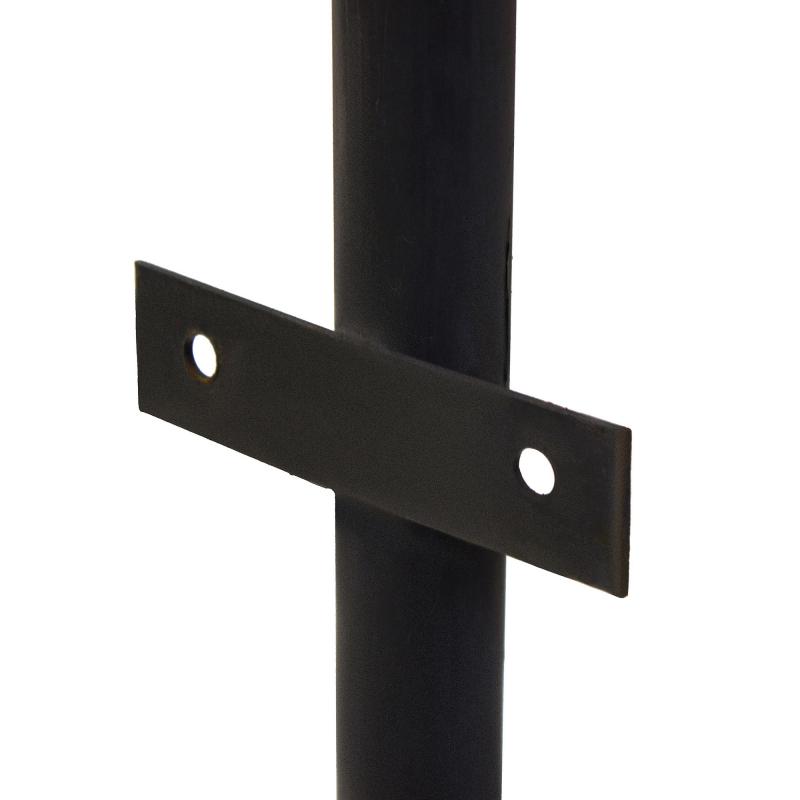 Столб для забора с планкой (ушами), высота 2.3 м, диаметр 40 мм, цвет чёрный