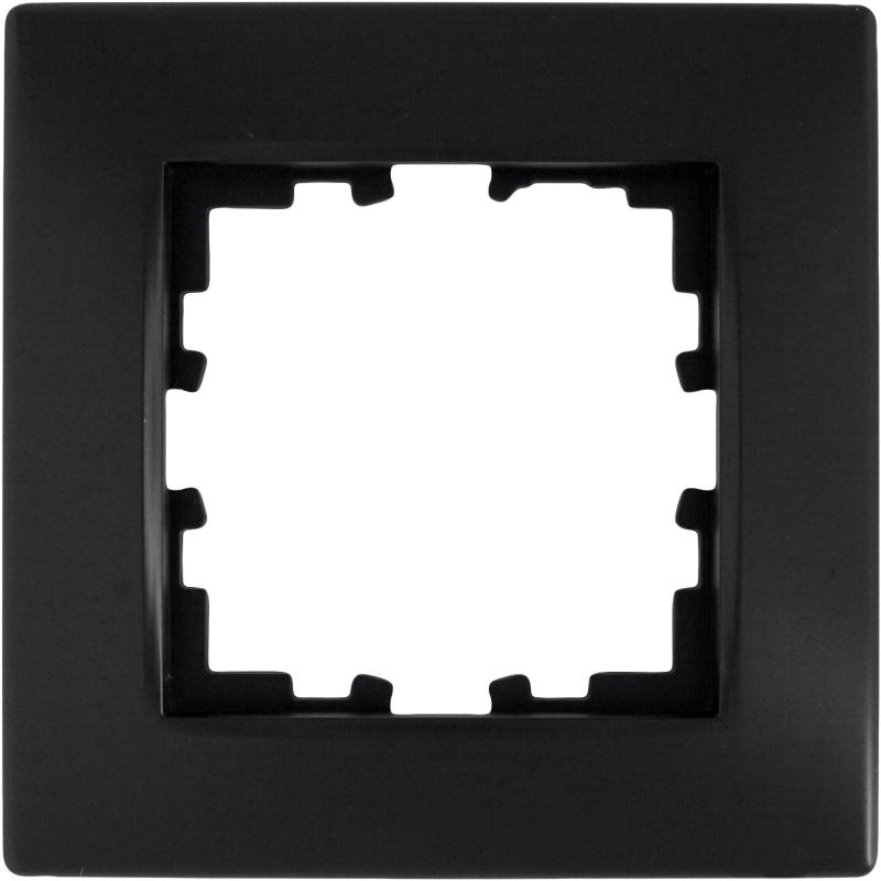 Рамка для розеток и выключателей Lexman Виктория сферическая 1 пост цвет чёрный бархат матовый