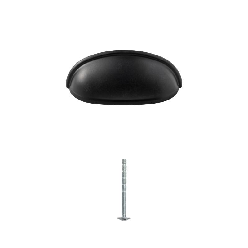 Ручка-ракушка мебельная Inspire Cup 64 мм сталь цвет матовый черный