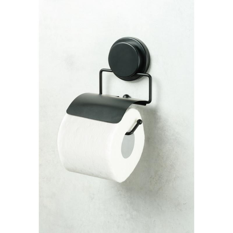 Держатель для туалетной бумаги Fixsen Magic Black с крышкой цвет черный