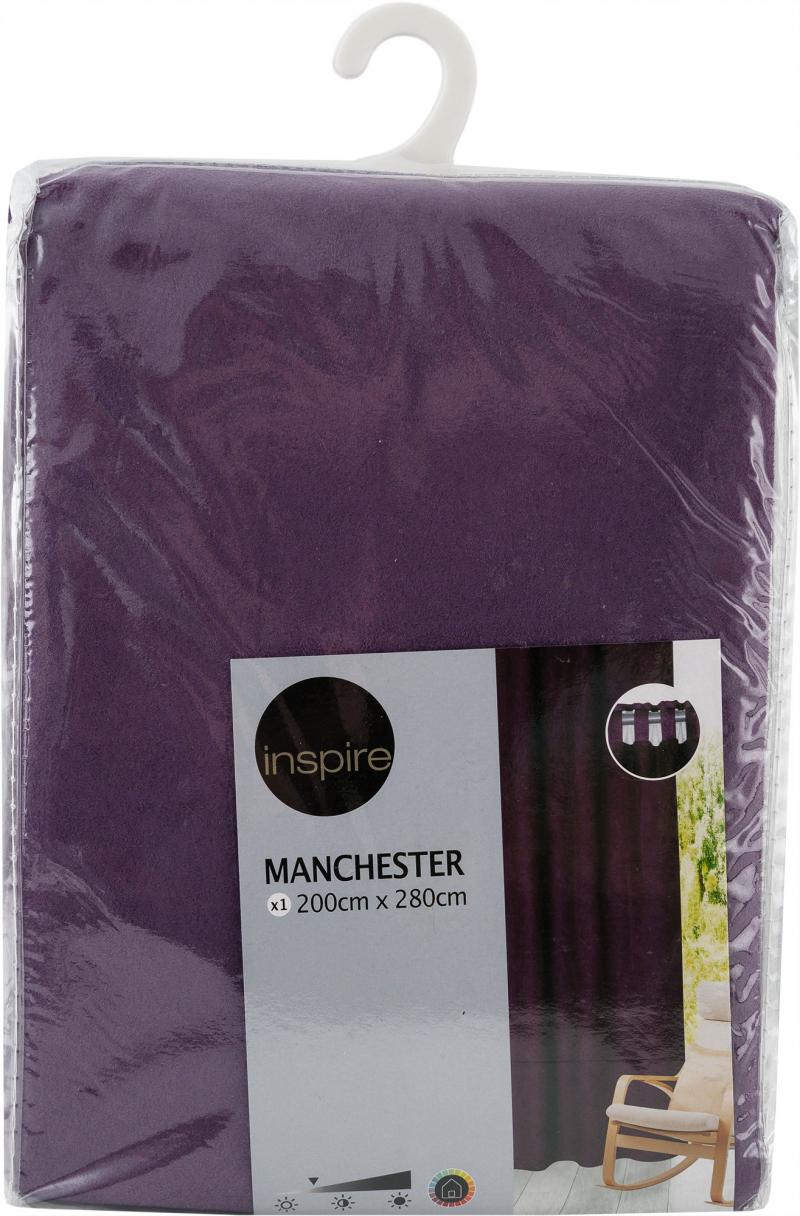 Штора на ленте со скрытыми петлями «Manchester», 200х280 см, цвет фиолетовый