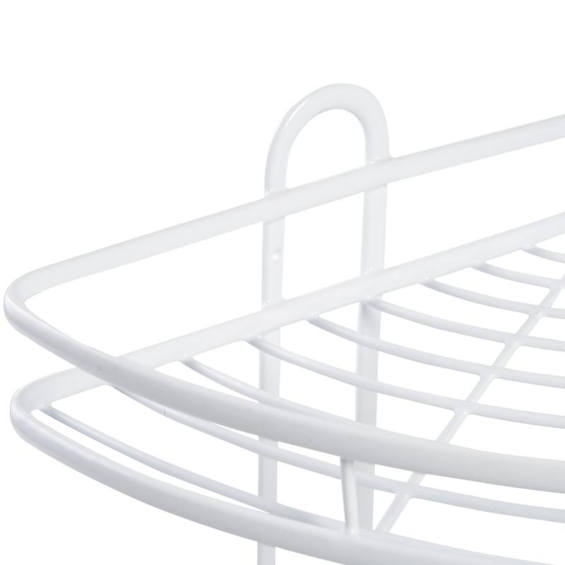 Полка для ванной Swensa Termo SWR-1003 двухъярусная угловая металл цвет белый