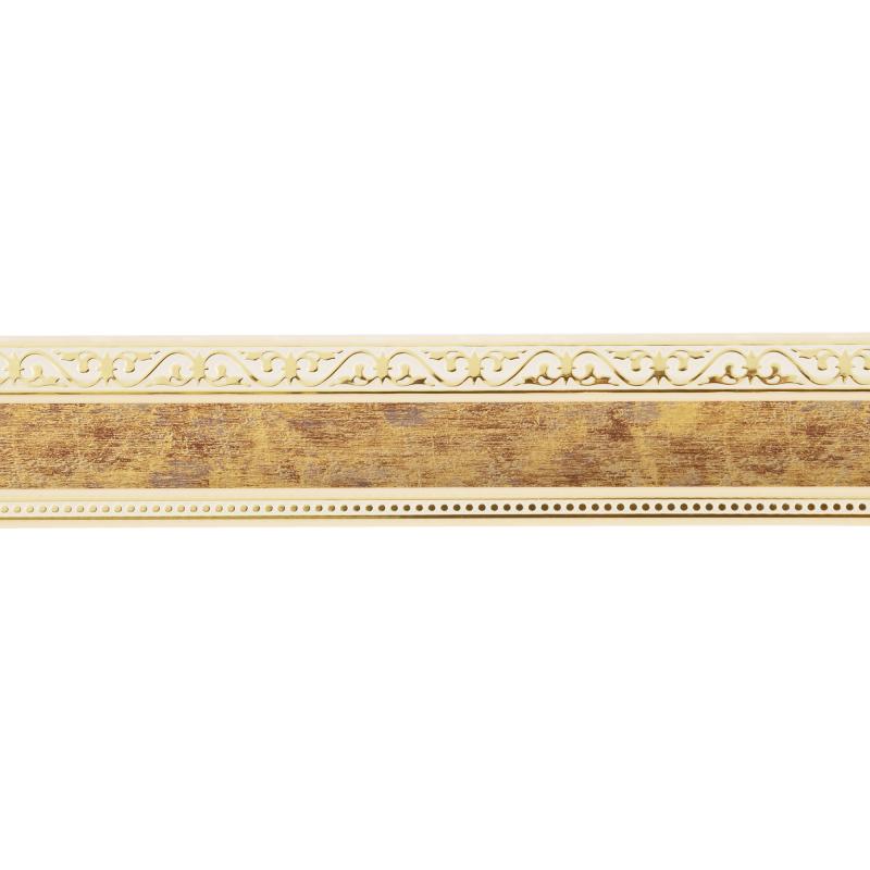 Карниз үш қатарлы құрамалы Монарх, 300 см, пластик, түсі антик алтын