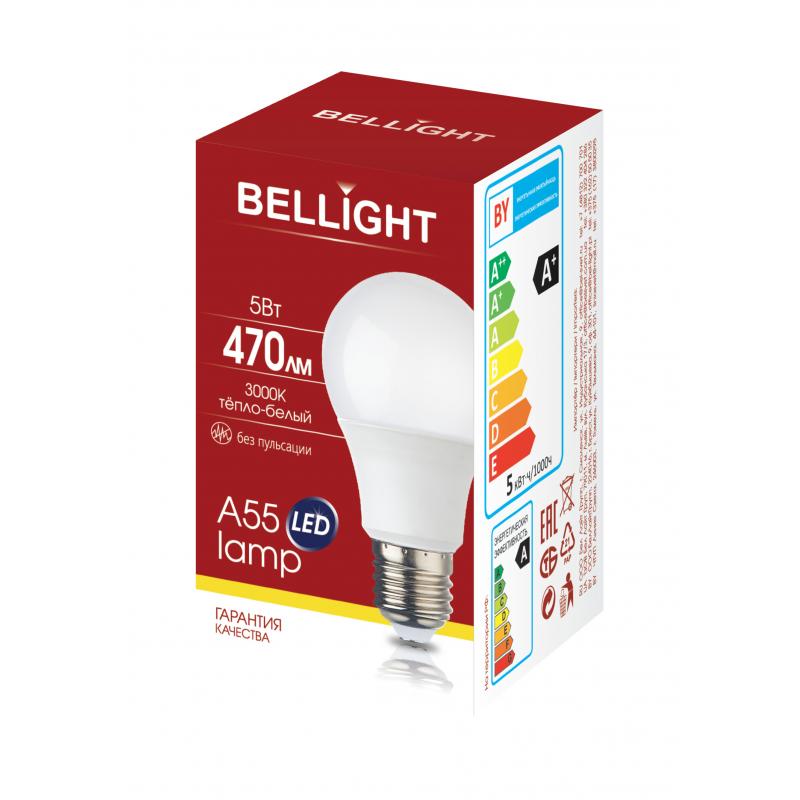 Лампа светодиодная Bellight E27 220-240 В 5 Вт груша матовая 470 лм теплый белый свет