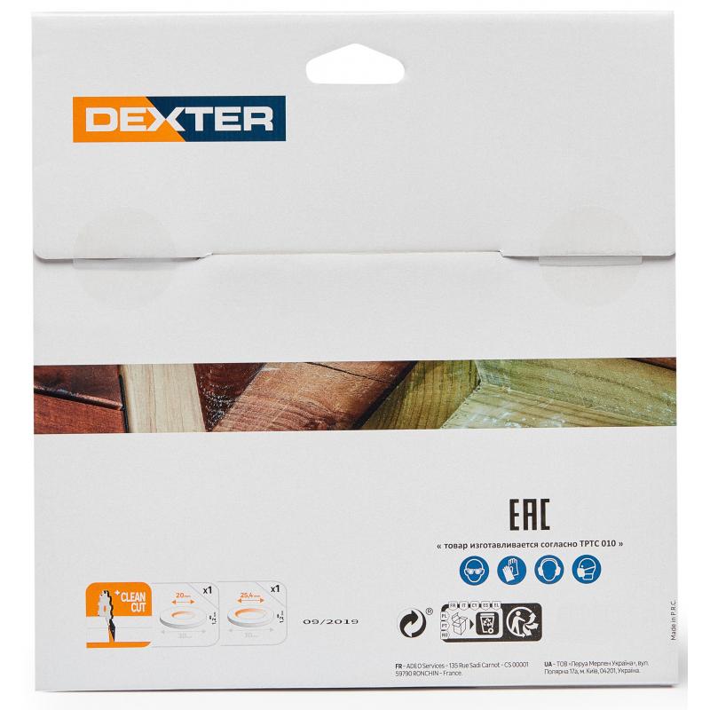 Диск пильный по дереву Dexter FD-E032163060T 60Т 216x30x1.5 мм, кольца: 20 и 25.4