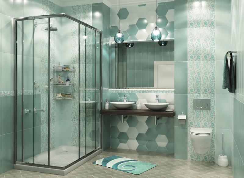 Коврик для ванной комнаты «Новая Волна» 60х90 см цвет зелёный