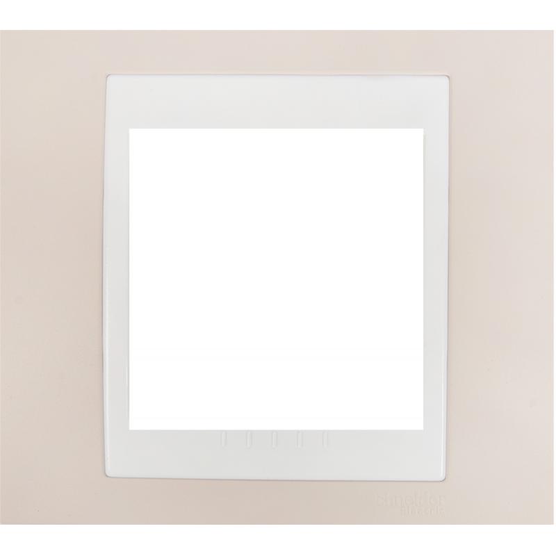 Рамка для розеток и выключателей Schneider Electric Unica 1 пост, цвет песчаный/белый