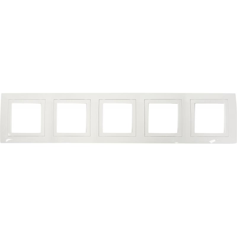 Рамка для розеток и выключателей Schneider Electric Unica 5 постов, цвет белый