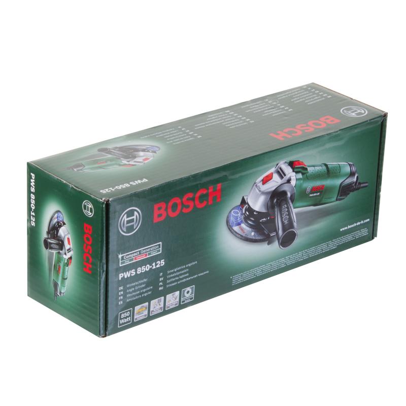УШМ (болгарка) Bosch PWS 850-125, 06033A2721, 850 Вт, 125 мм