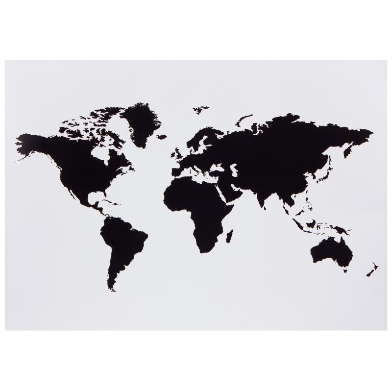 Наклейка меловая для записей «Карта мира»