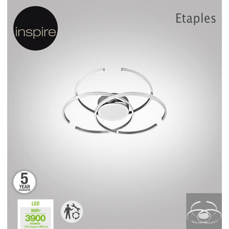 Жарықшам төбелік жарықдиодты Inspire Etaples 4600 лм бейтарап ақ жарық түсі ақ/күміс