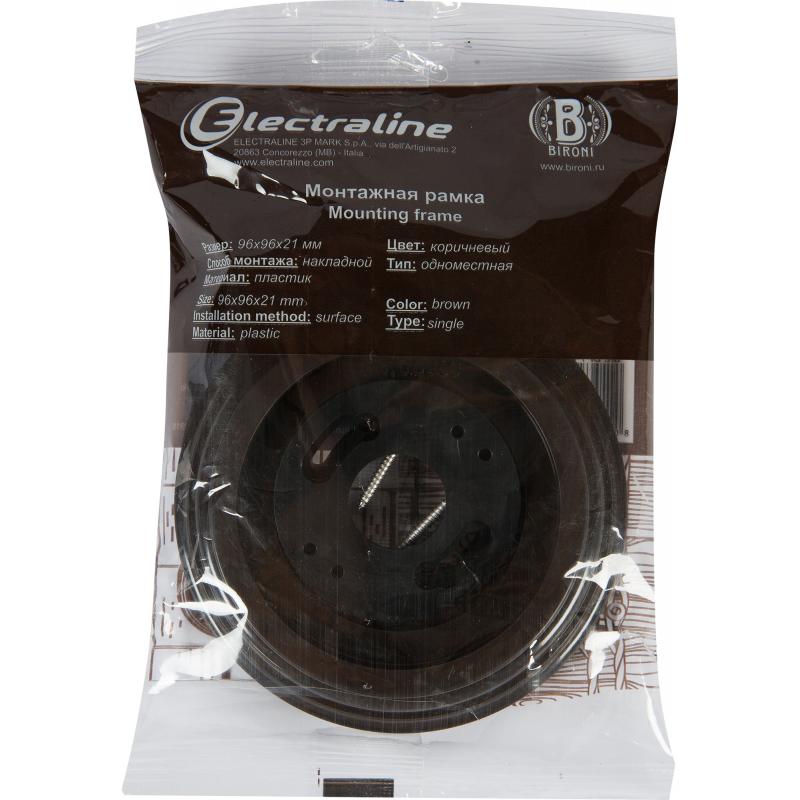 Рамка для розеток и выключателей Electraline 1 пост, цвет коричневый