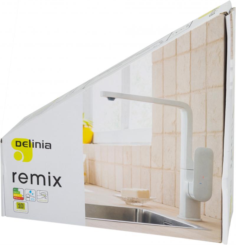 Смеситель для кухни Delinia Remix 28.1 см цвет белый