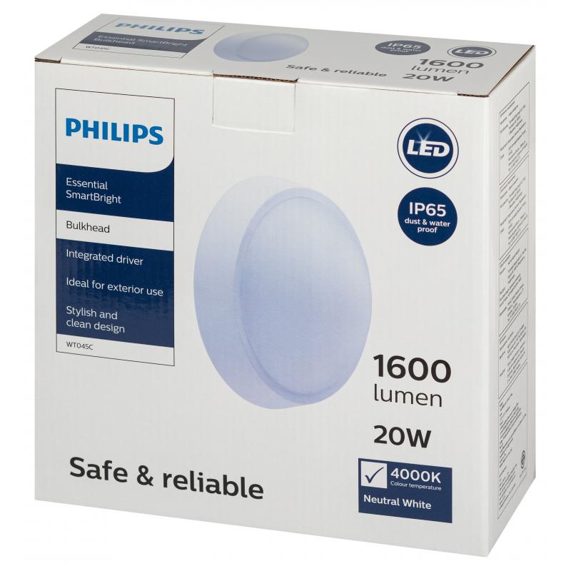 Светильник ЖКХ светодиодный Philips WT045C 20 Вт IP65, накладной, цвет белый