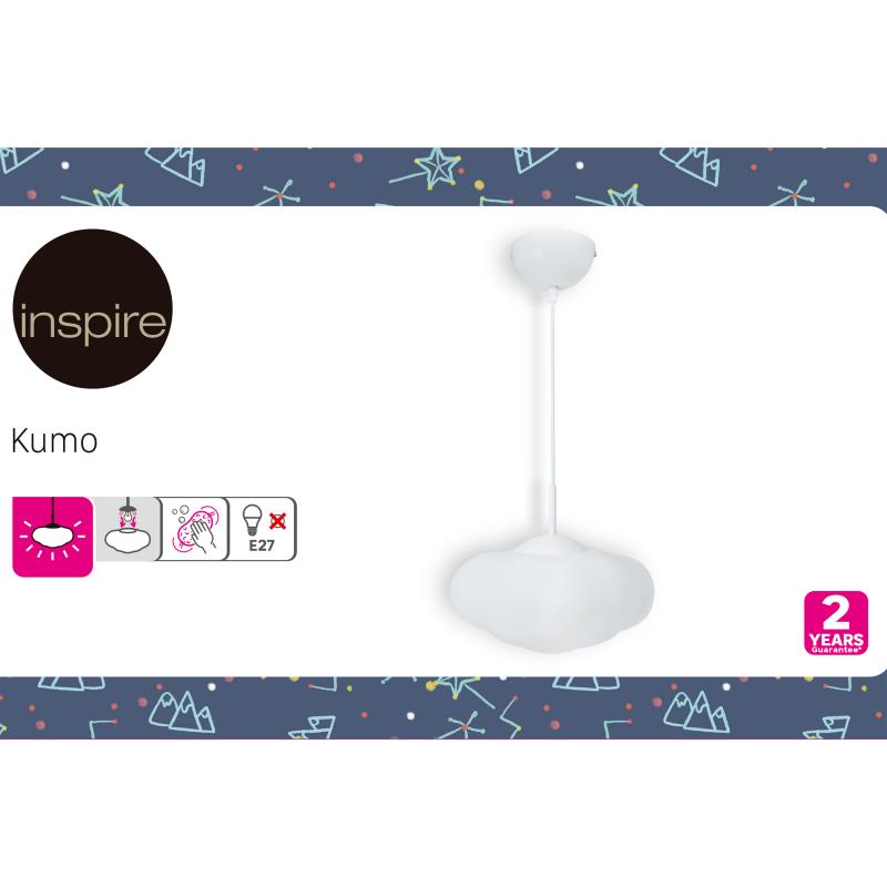 Светильник подвесной Inspire Kumo, 1 лампа, 2.3 м², цвет белый