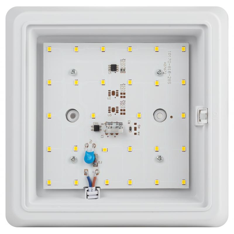 Светильник ЖКХ светодиодный Эра SPB-302-0-4K-15 10 Вт IP40 с акустическим датчиком квадрат цвет белый, накладной