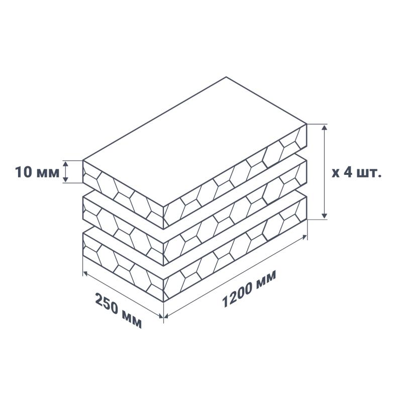 Комплект стеновых панелей ПВХ Artens Белый глянец 1200x250 мм 1.2 м² 4 шт