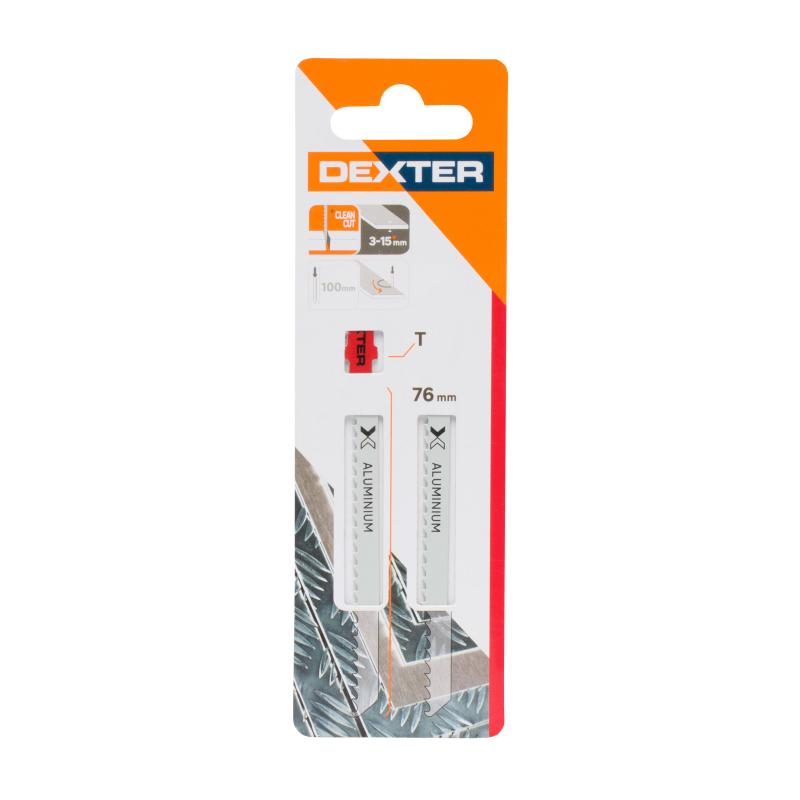 Пилка для электролобзика по алюминию Dexter T227D чистый рез 76 мм, 2 шт.