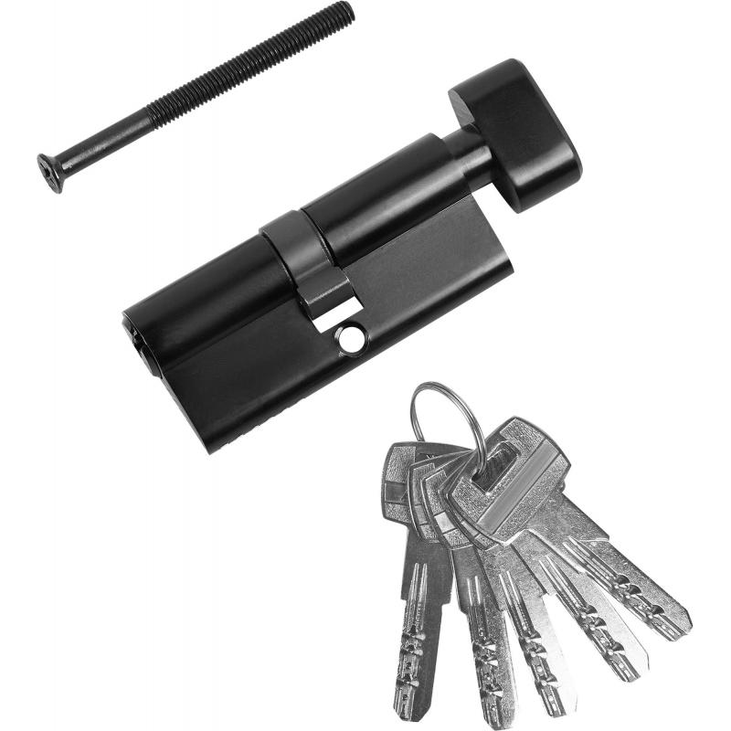 Цилиндр для замка с ключом 35x35 мм цвет черный