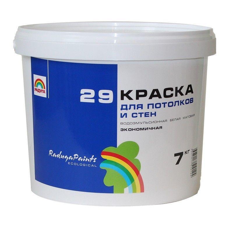 Краска водоэмульсионная Радуга-29 цвет белый 7 кг –   по .