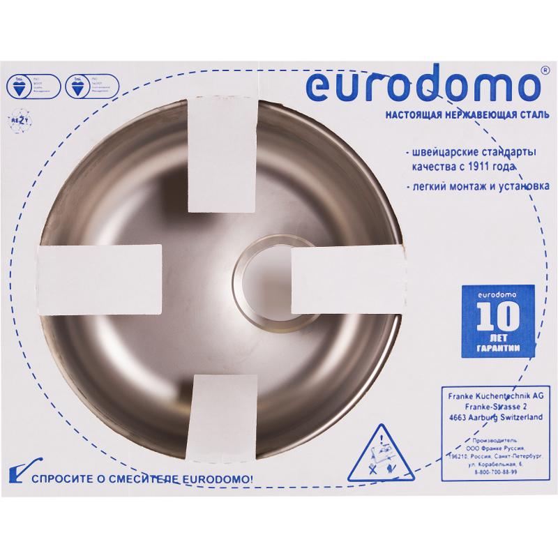 Мойка врезная Eurodomo 45S OV 57х45 см цвет хром, нержавеющая сталь