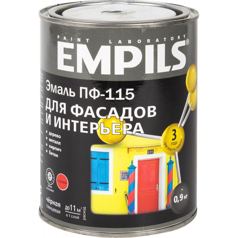 Эмаль ПФ-115 Empils PL глянцевая цвет чёрная 0.9 кг