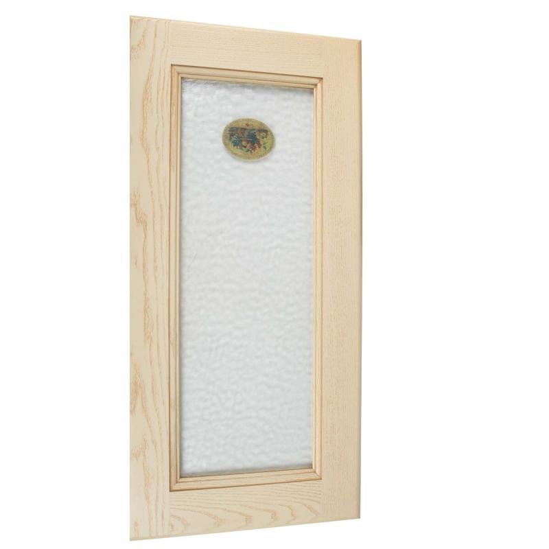 Дверь со стеклом для шкафа Delinia ID Невель 39.7x76.5 см массив ясеня цвет кремовый