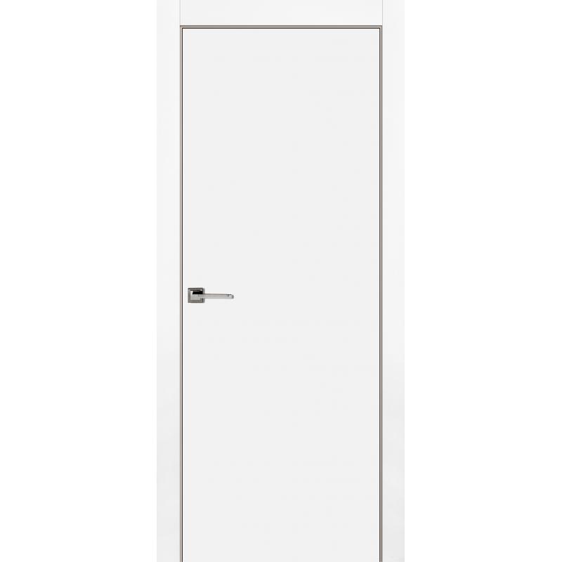 Дверь межкомнатная Гладкая глухая эмаль цвет белый 60x200 см (с замком в комплекте)