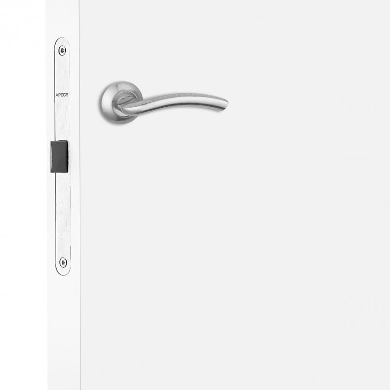 Дверь межкомнатная Гладкая глухая эмаль цвет белый 60x200 см (с замком в комплекте)