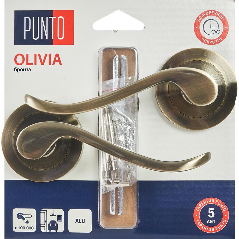 Дверные ручки Punto Olivia, без запирания, цвет бронза