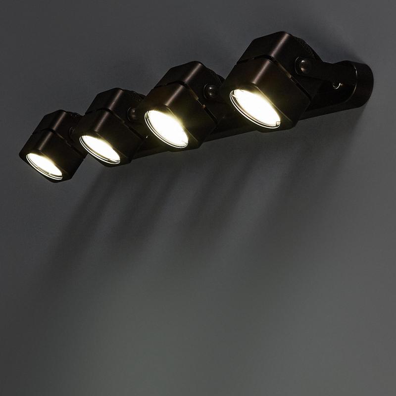 Спот поворотный Misam 4 лампы 8 м² цвет черный