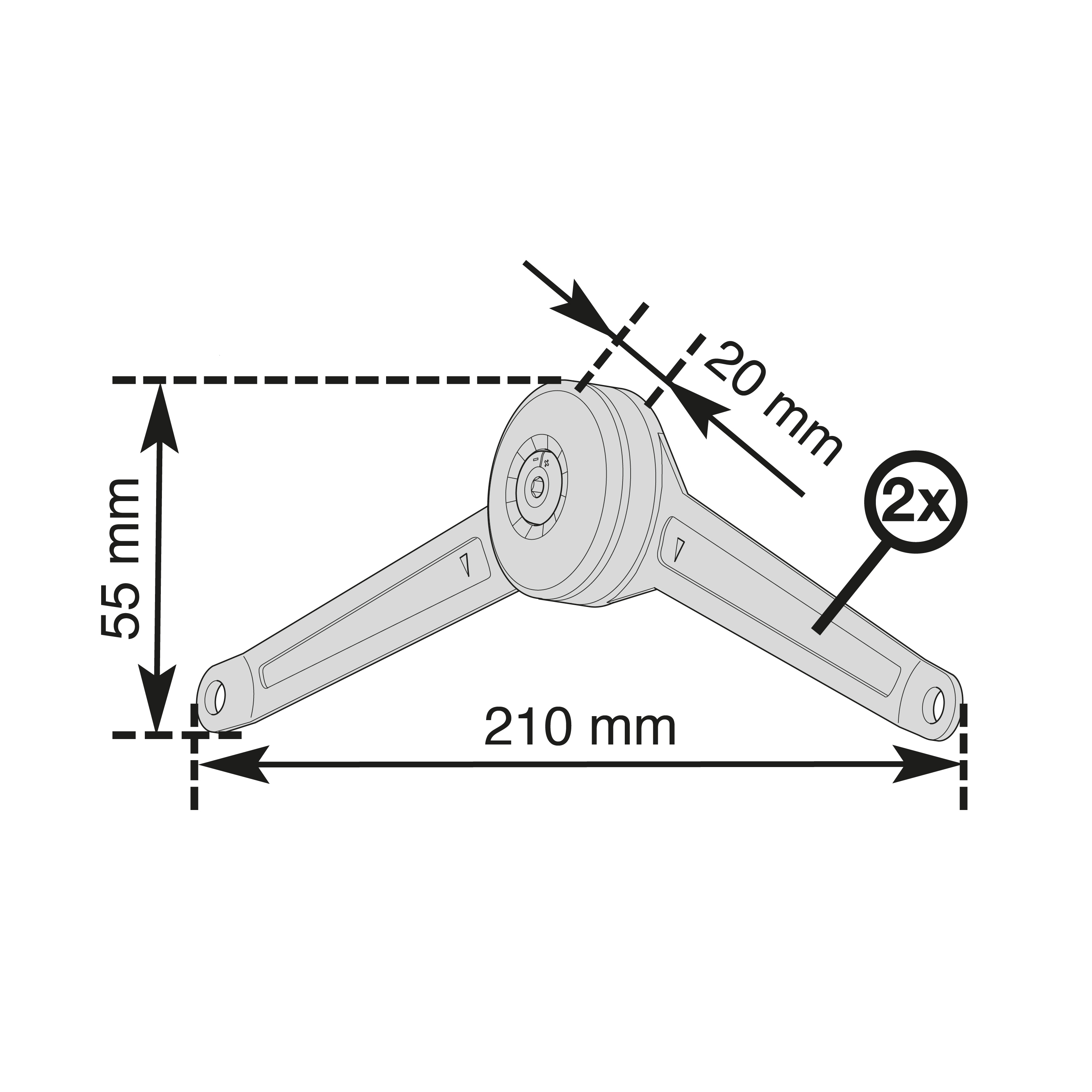 Подъёмно-откидной механизм Duo STANDARDT 21x5.5 см