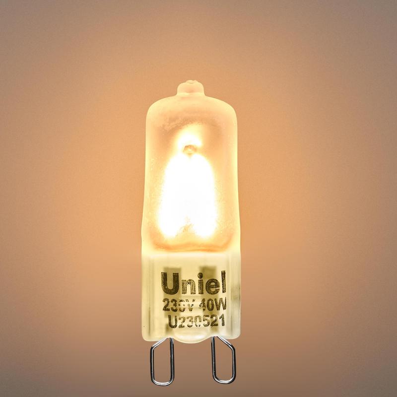 Лампа галогенная Uniel G9 40 Вт свет тёплый белый
