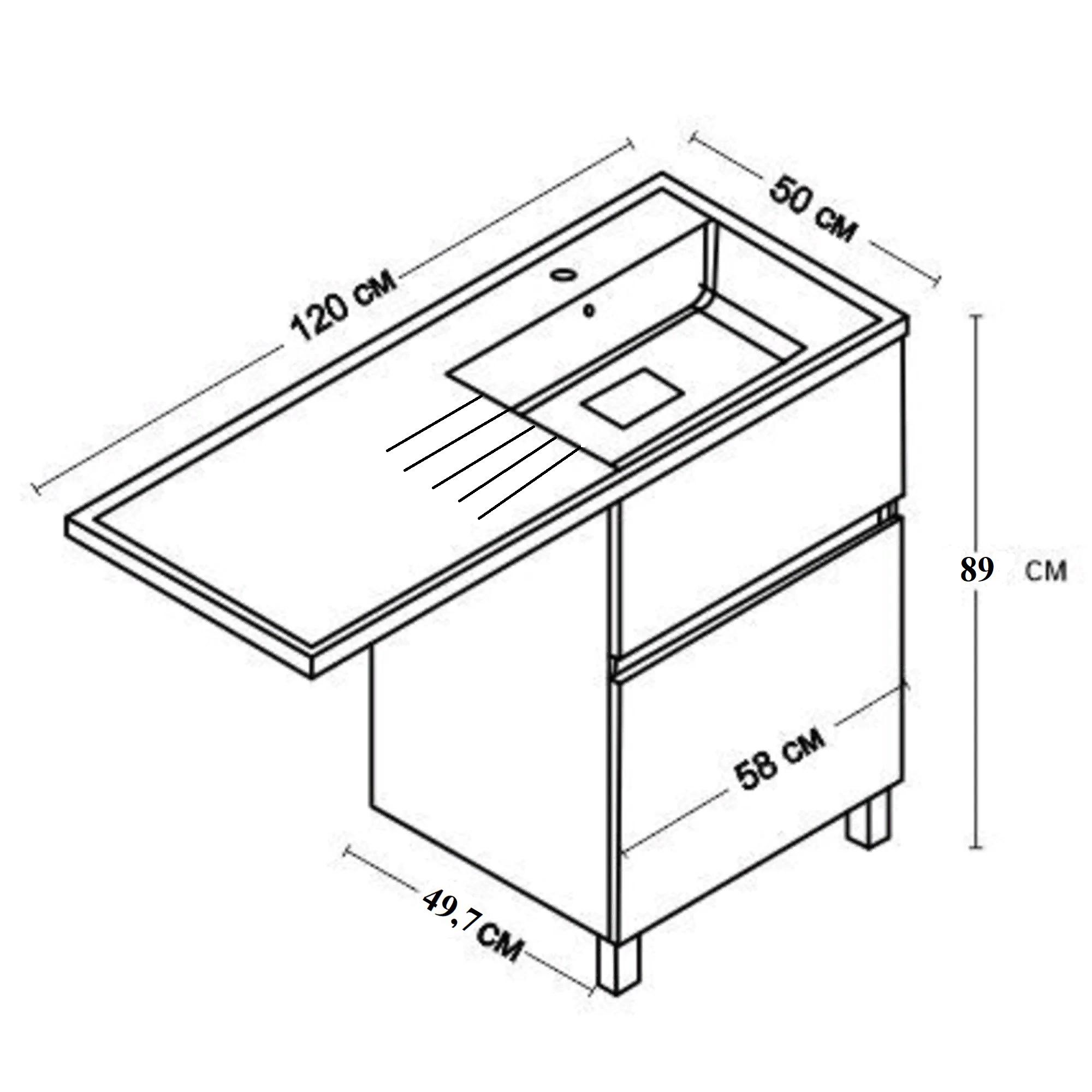 тумба с раковиной под стиральную машинку 140